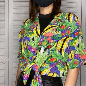 100% Silk Ann May Fish Blouse